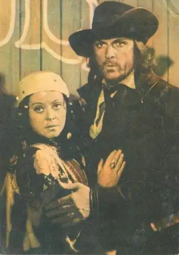 Postcard Ana Szeles si Florin Piersic in filmul "Masca de Argint"