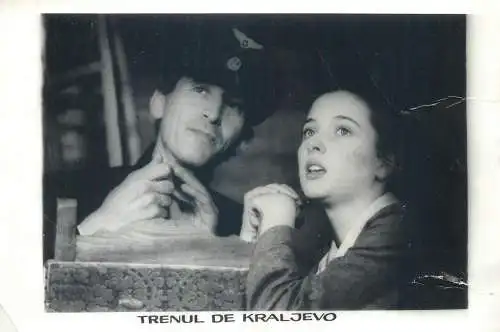 Cinema history film actors movie scene photo ca. 12 x 17 cm Romania Kraljevo train