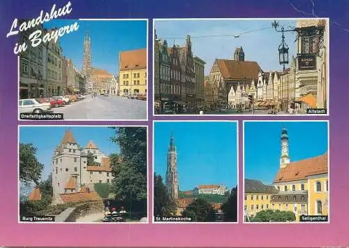 Postcard Germany Landshut multi view