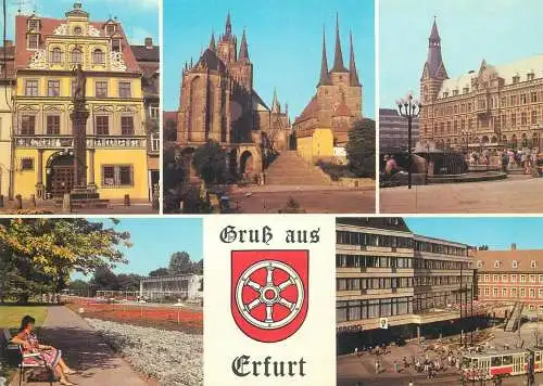 Postcard Germany Gruss aus Erfurt multi view