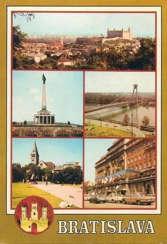 Postcard Slovakia Bratislava several aspects and sites