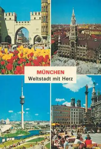 Germany Postcard Munchen Weltstadt mit Herz multi view