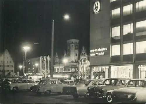 Postcard Germany Leipzig market place
