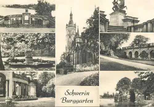 Postcard Germany Schwerin Burggarten