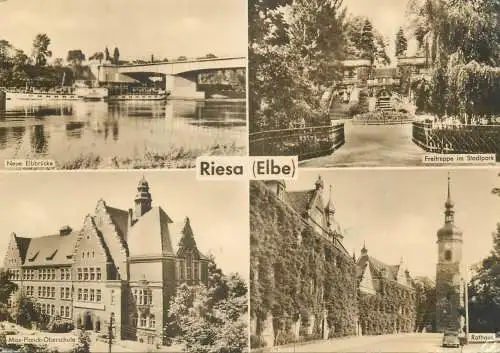 Postcard Germany Riesa Elbe