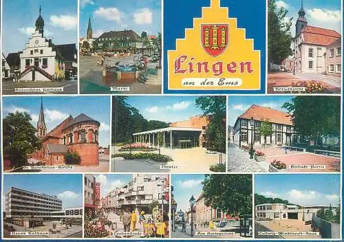 Postcard Germany Lingen multi view