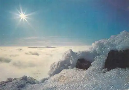 Postcard Czech republic mountain scene snow 1972