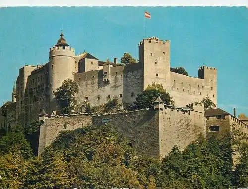 Postcard Austria Salzburg castle