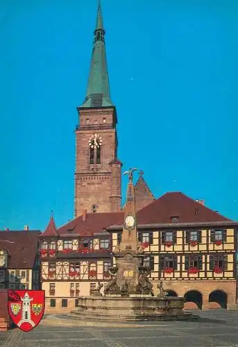Postcard Germany Schwabach Rathaus