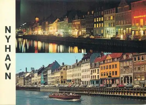 Postcard Denmark Copenhagen Nyhavn  multi view ship