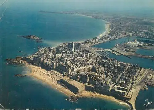 Postcard France Saint Malo aerial view