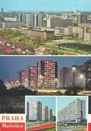Postcard Czech Republic Prague Malesice multi view