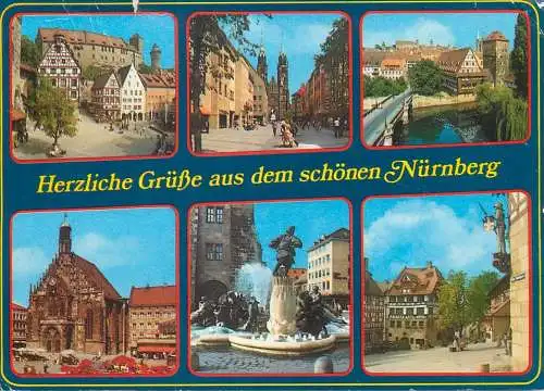 Postcard Germany Nurnberg multi view