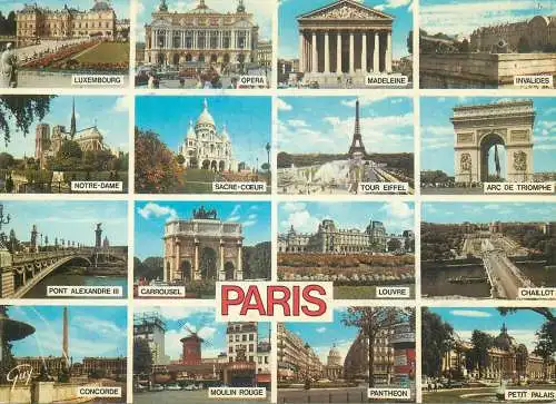 Postcard France Paris multi view