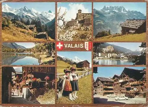Postcard Switzerland Valais multi view