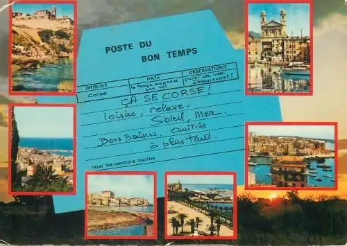 Postcard France Bastia la Corse inoubliable multi view