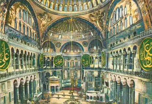 Postcard Turkey Istanbul St Sophia Museum inner aspect