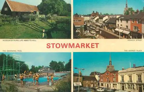 Postcard Uk England Stowmarket multi view 1977