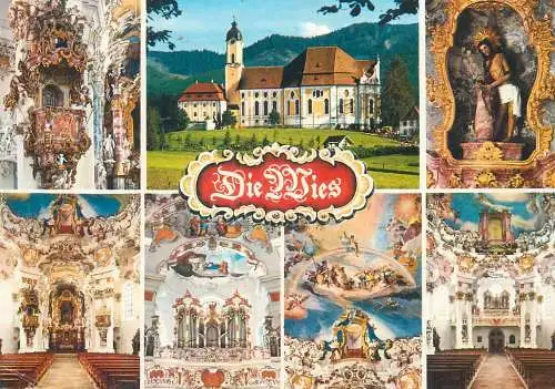 Postcard Germany Die Wies church of pilgrimage