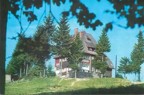 Postcard Romania Carpathian mountains Predeal Postavarul chalet