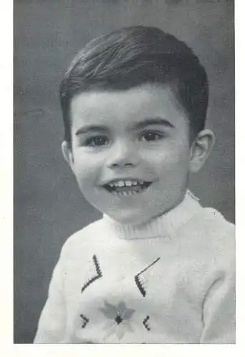 Children portraits ( trimmed damage postcard ) OOMS boy sweater big smile