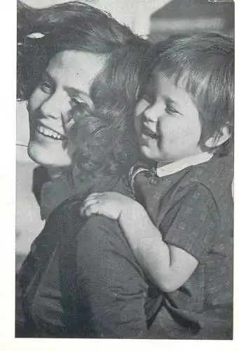 Children portraits ( trimmed damage postcard ) mother and child