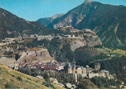 Postcard France Briancon cityscape with the fortress