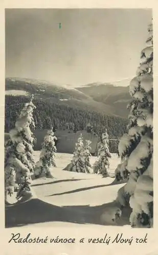 Postcard Czech Republic zima v krkonosich