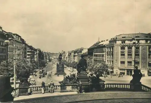 Postcard Czech Republic Prague Wenceslas square 1968