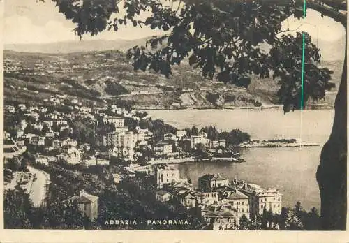 Postcard Italy Abbazia panorama