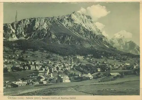 Postcard Italy Cortina Saloria Sorapis Antelao mountain peaks