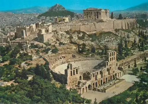 Postcard Greece Athens Acropole aerial view