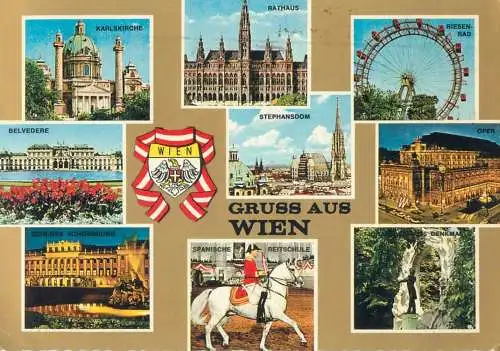 Postcard Austria Wien multi view 1985
