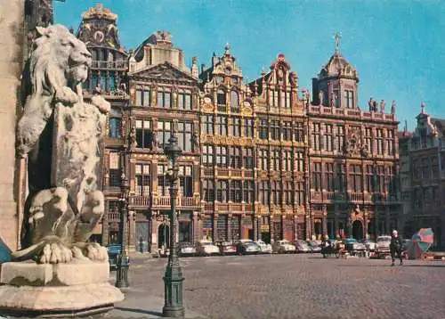 Postcard Bruxelles Market place 1968
