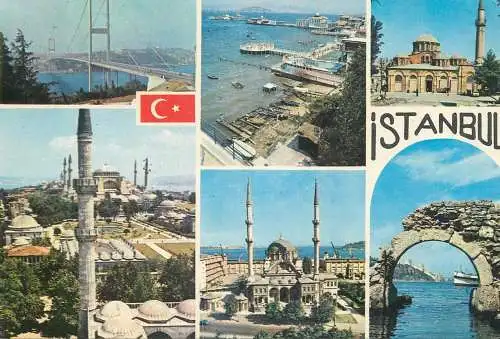 Postcard Turkey Istanbul multi view 1979