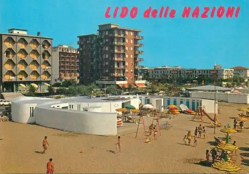 Postcard Italy Lido delle Nazioni beach scene