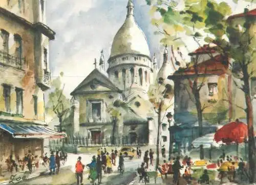 Postcard France Paris Montmartre