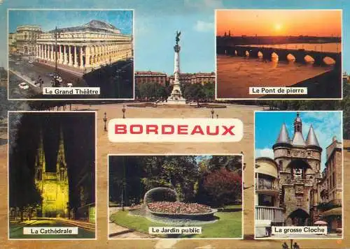 Postcard France Bordeaux Gironde several aspects and views