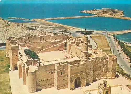 Postcard Tunisia Monastir Ribat aerial view