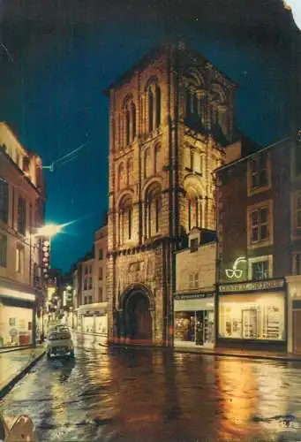 Postcard France Poitiers L'eglise Saint-Porchaire le clocher porche vue de nuit