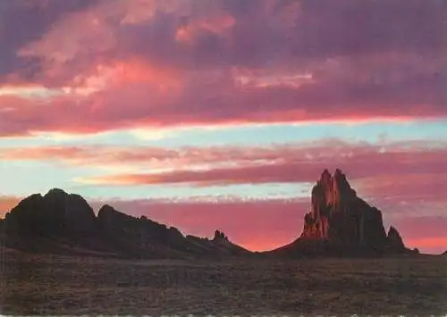 Postcard USA Shiprock sunset Colorado AZ Arizona