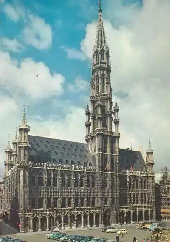 Postcard Belgium Bruxelles Grand Place city hall 1965