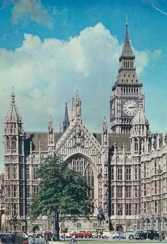 Postcard UK England London clocktower House of Parliament 1966