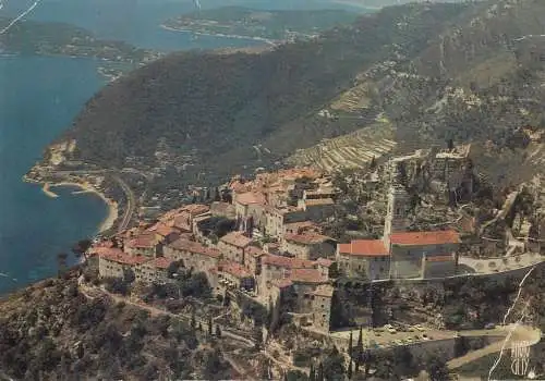 Postcard France Eze-Village le littoral avec Cap-Ferrat, Villefranche, Mont-Boron et Mont-Alban