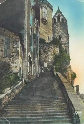 Postcard France Rocamadour pilgrim's staircase