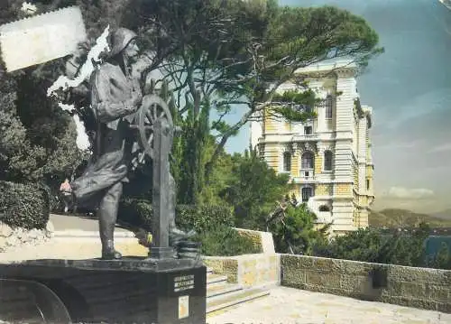 Postcard France Monaco Le Musee Oceanographique et Monument de S.A.S Prince Albert I
