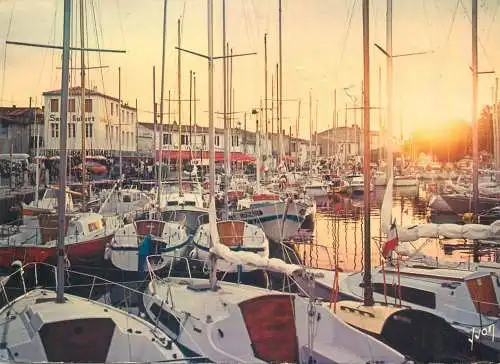 Postcard France Ile de Re - Saint Martin de Re harbour scenery sunset aspect