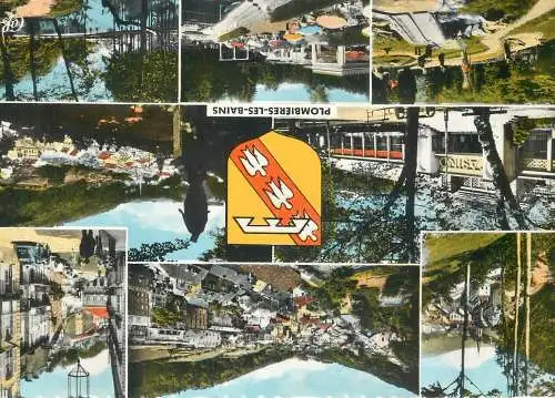 Post card France Plombieres-les-Bains multi view emblem