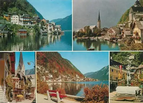 multi view Austria Hallstatt Post card