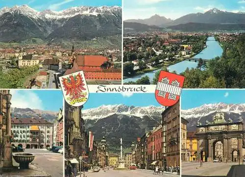 multi view Austria Innsbruck Post card